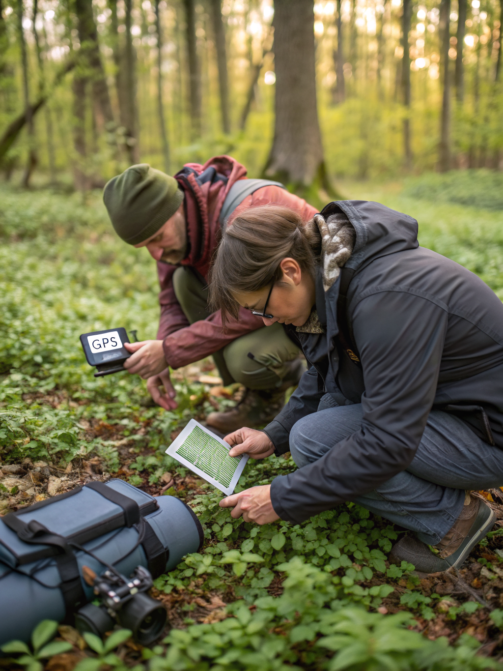 Conservationists working in a lush local nature reserve